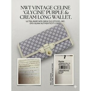 NWT Vintage Celine "Glycine" Purple Macadam Long Wallet | 2007 NOS
